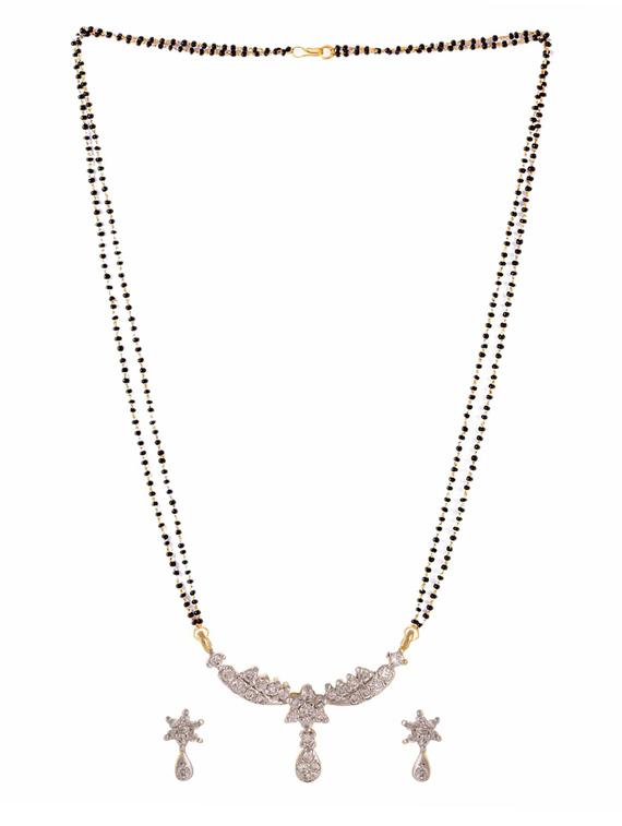 white gold plated bridal necklace - 11310145 - Zoom Image - 2