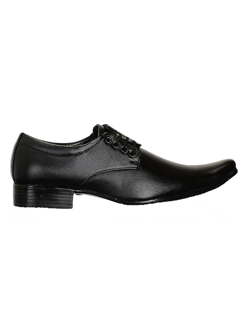 solid black leatherette derbies - 11312455 - Zoom Image - 2