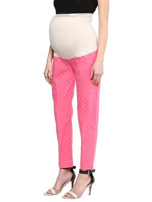 pink polyester flat front trousers - 11317724 - Standard Image - 2