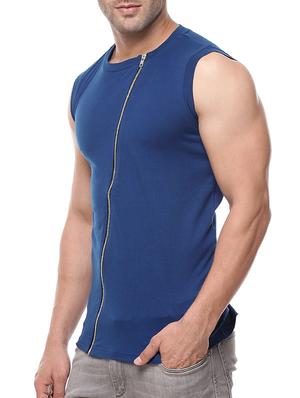 solid navy blue cotton t-shirt - 11334733 - Standard Image - 2