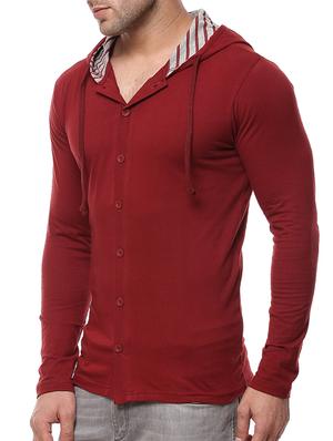 solid maaroon cotton sweatshirt - 11334736 - Standard Image - 2