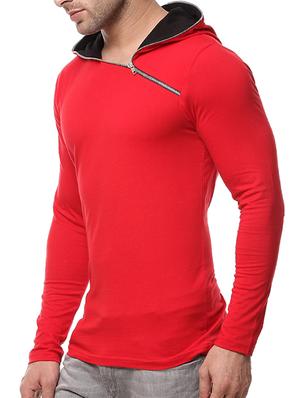 solid red cotton sweatshirt - 11334739 - Standard Image - 2
