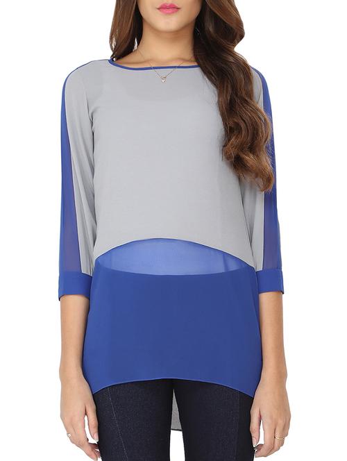layered sheer panel tunic - 11335576 - Very Small Image - 1
