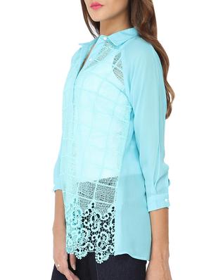 light blue georgette regular shirt - 11335586 - Standard Image - 2