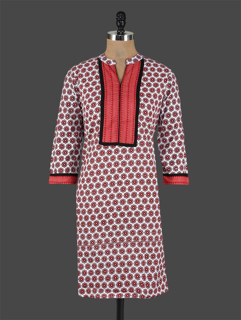 Quarter Sleeves Floral Print Kurta - Switchon