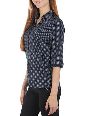 navy blue crepe regular shirt - 11344039 - Standard Image - 2