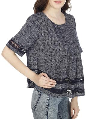 blue rayon printed top - 11362177 - Standard Image - 2