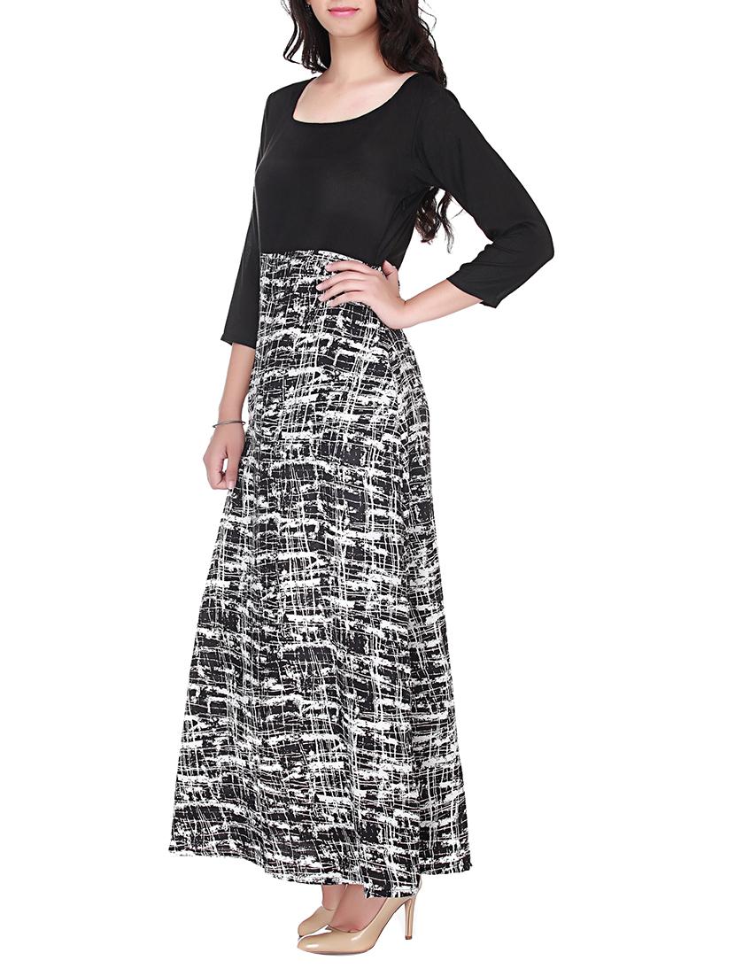 black polyester maxi dress - 11365980 - Zoom Image - 2