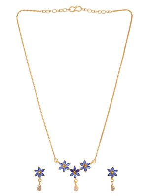blue gold plated pendant and earrings - 11369030 - Standard Image - 2