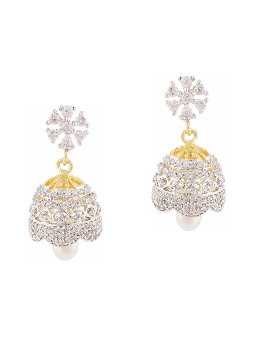 white gold plated drop (set of 4) earrings - 11370226 - Zoom Image - 2