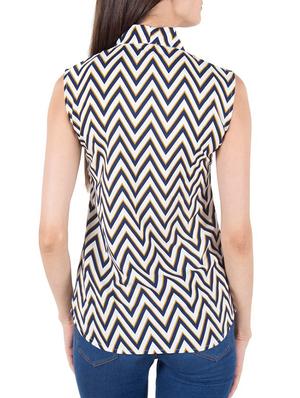 white printed crepe top - 11382151 - Standard Image - 2
