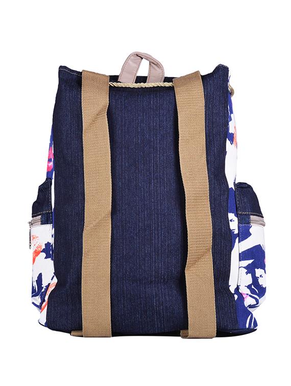 multi coloured canvas printed backpack - 11383077 - Zoom Image - 2