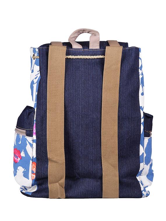 multi coloured canvas printed backpack - 11383081 - Zoom Image - 2
