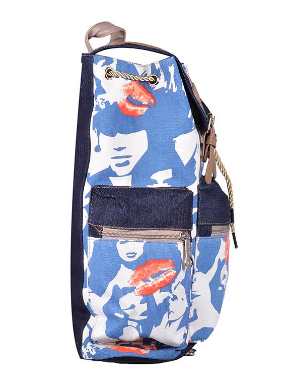 multi coloured canvas printed backpack - 11383081 - Zoom Image - 5