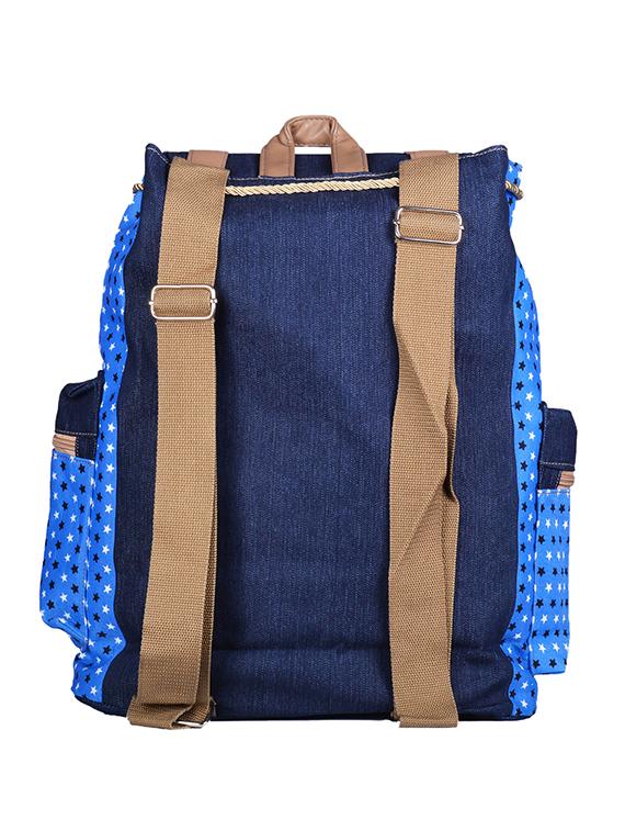 blue canvas printed backpack - 11383083 - Zoom Image - 2