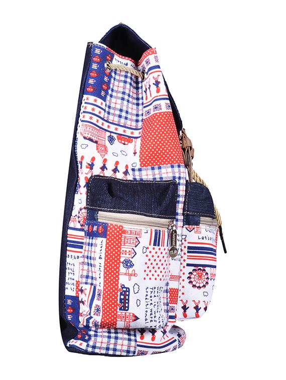 multi coloured canvas printed backpack - 11383088 - Zoom Image - 5