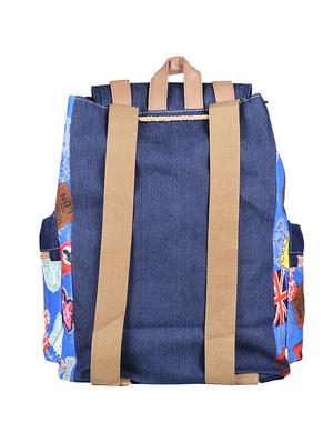 blue canvas printed backpack - 11383098 - Standard Image - 2
