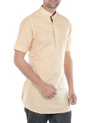 beige cotton kurta - 11388852 - Standard Image - 2