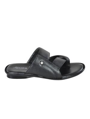 black leather slip on slippers - 11398631 - Standard Image - 2