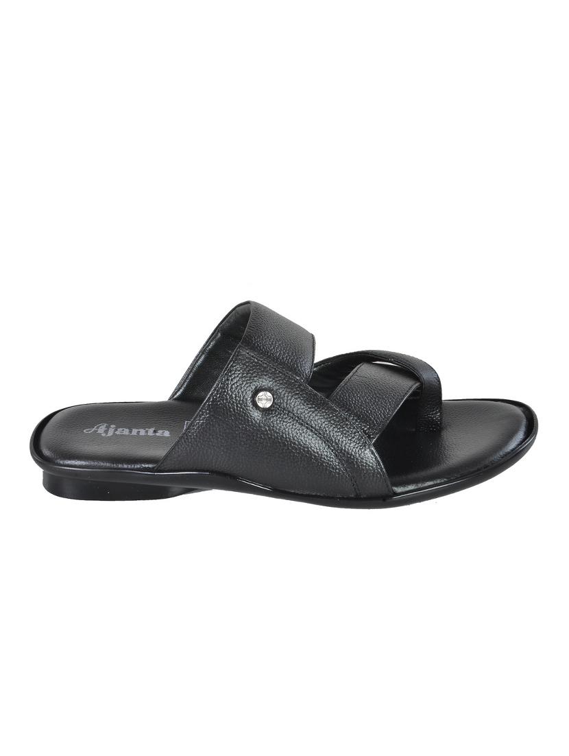 black leather slip on slippers - 11398631 - Zoom Image - 2