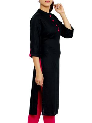 black viscose kurta - 11403363 - Standard Image - 2