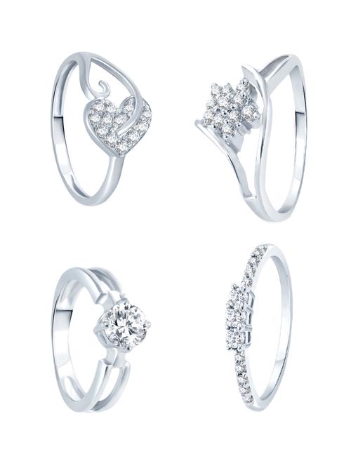 white brass hand ring (set of 4) - 11407689 - Standard Image - 1