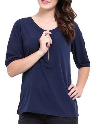 navy blue casual top - 11409116 - Standard Image - 2