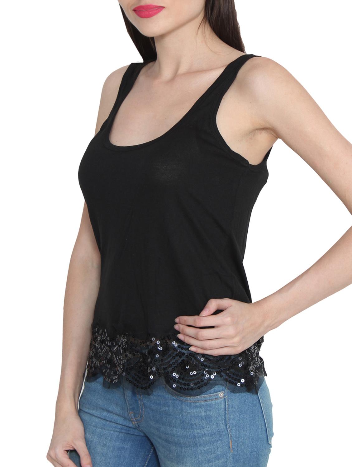 black color, viscose tank top - 11414679 - Zoom Image - 2