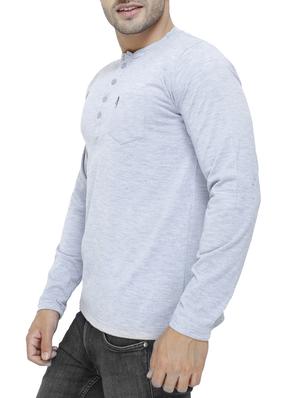 green grey cotton henley t-shirt, set of 2 - 11422330 - Standard Image - 5