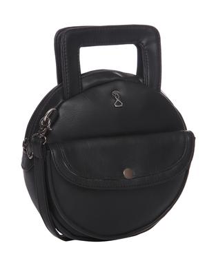 solid black leatherette handbag - 11429613 - Standard Image - 5