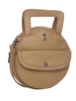 solid dark beige leatherette sling bag - 11429676 - Standard Image - 5