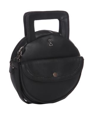 solid black leatherette sling bag - 11429678 - Standard Image - 5