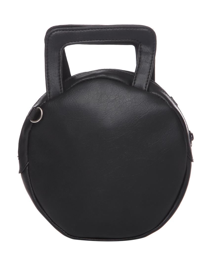 solid black leatherette sling bag - 11429678 - Zoom Image - 2