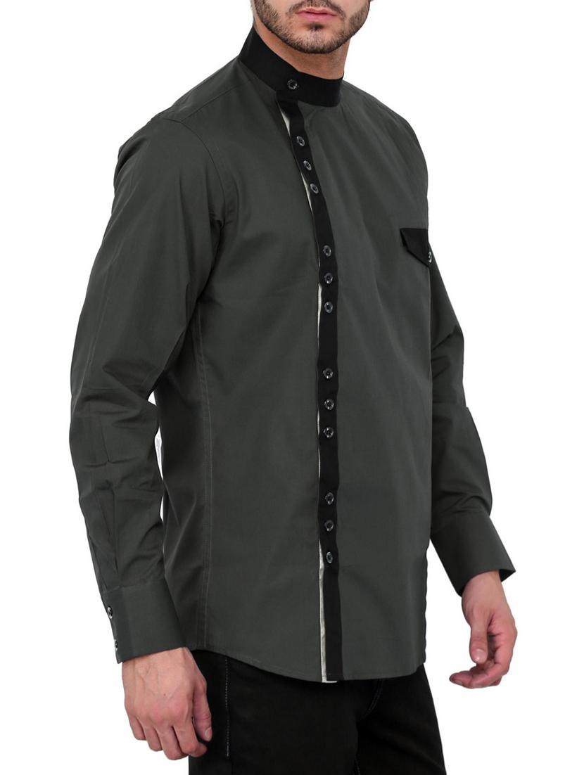 grey cotton casual shirt - 11429759 - Zoom Image - 2