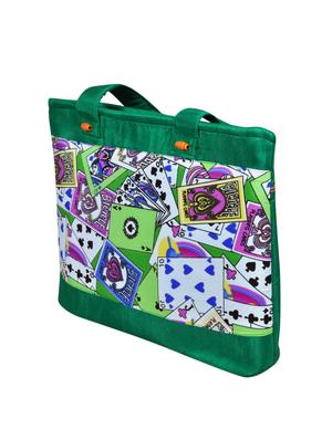 green printed silk shopping bag - 11432333 - Standard Image - 5