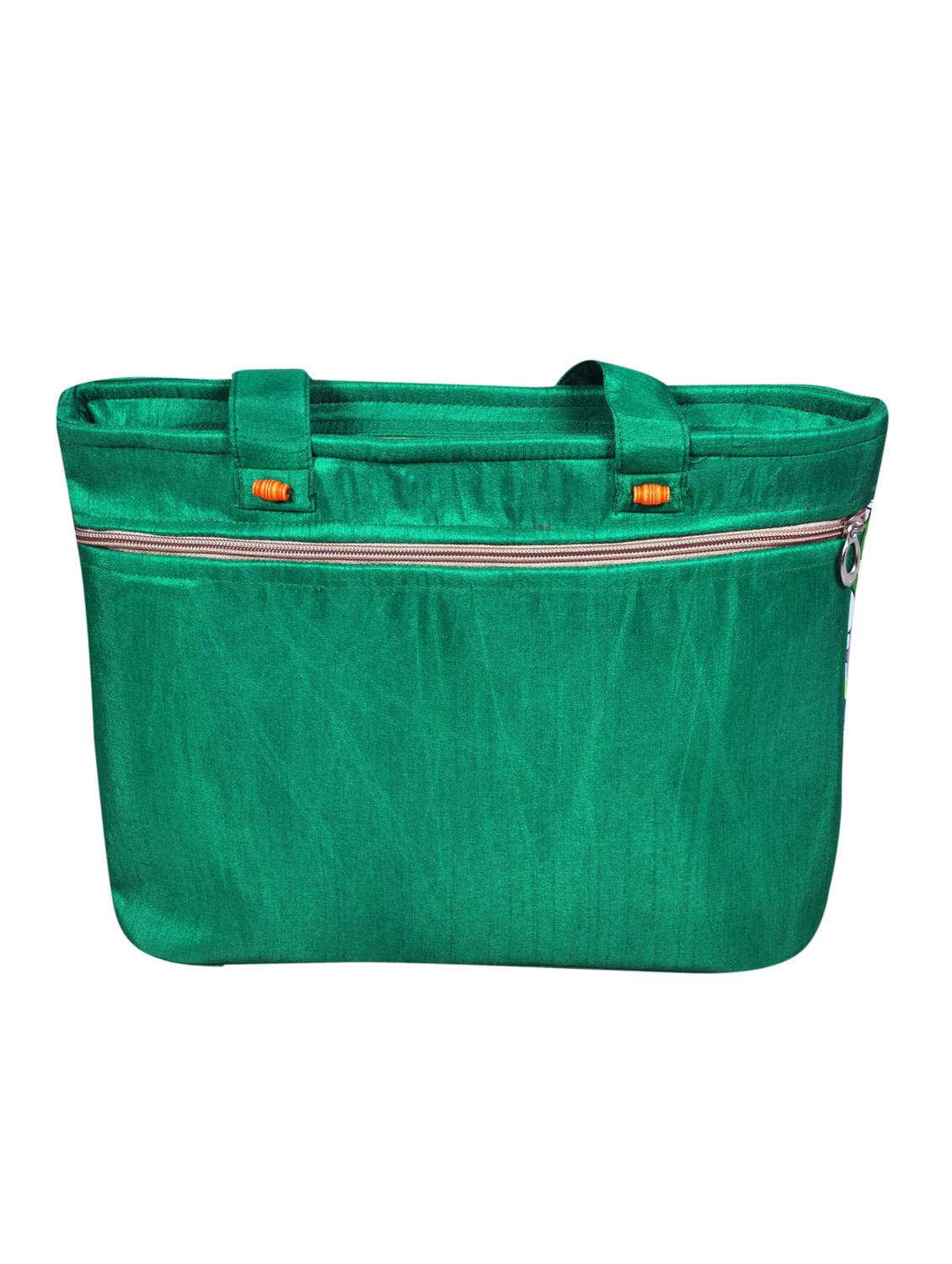 green printed silk shopping bag - 11432333 - Zoom Image - 2