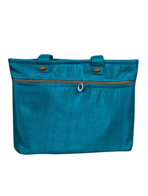 blue floral printed silk shopping bag - 11432335 - Standard Image - 2