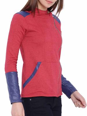 solid red cotton jacket - 11435548 - Standard Image - 2