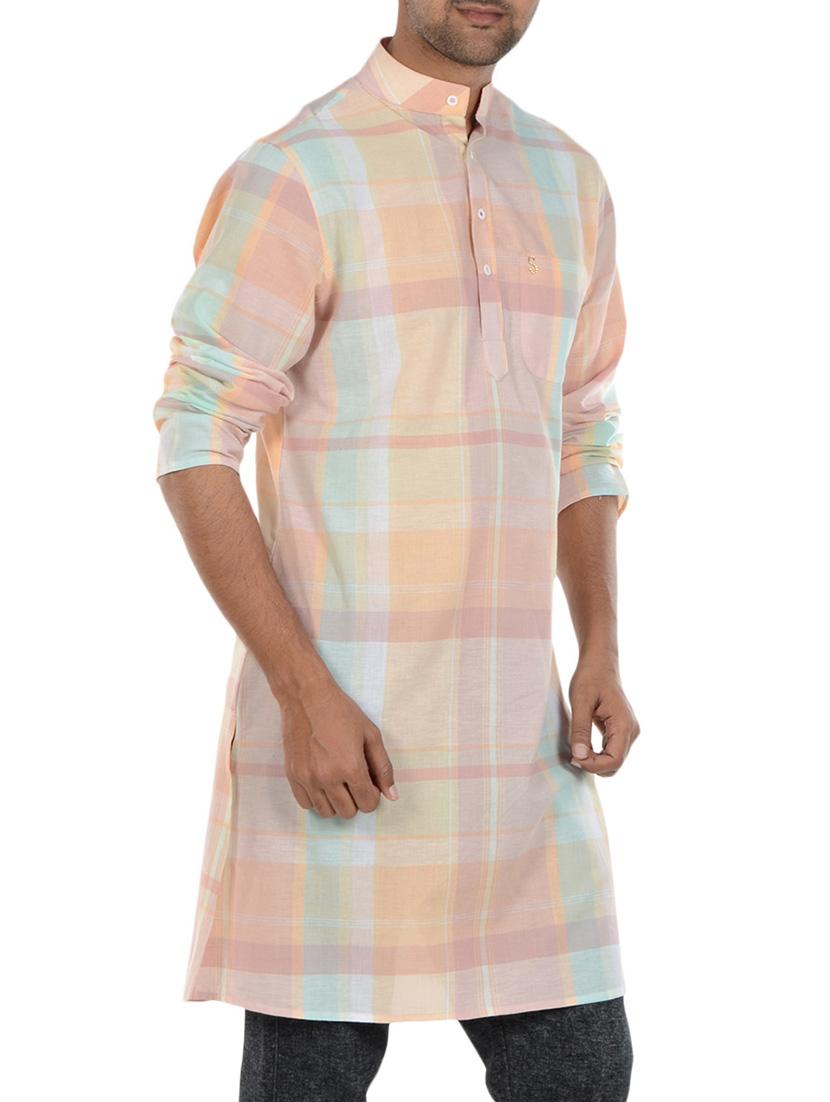 multi colored cotton kurta - 11438334 - Zoom Image - 2