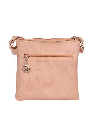 solid beige faux leather sling bag - 11438399 - Standard Image - 2