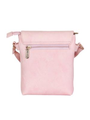 solid baby pink faux leather sling bag - 11438402 - Standard Image - 2