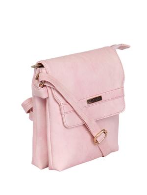 solid baby pink faux leather sling bag - 11438402 - Standard Image - 5