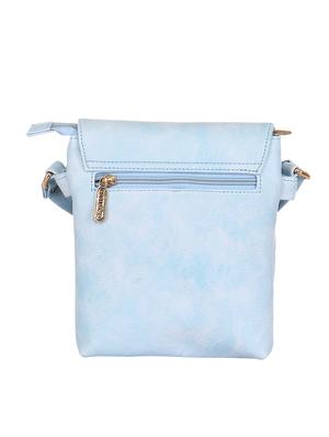 solid light blue faux leather sling bag - 11438403 - Standard Image - 2