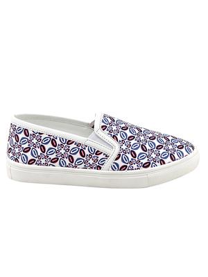 white printed plimsolls - 11442339 - Standard Image - 2
