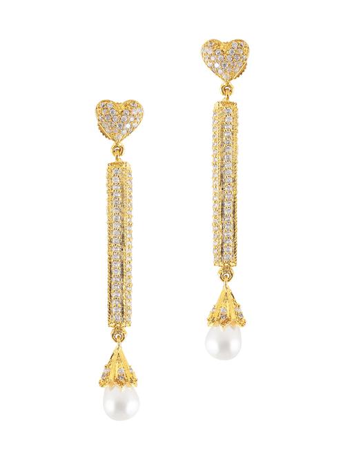 gold metal drop earrings - 11447353 - Very Small Image - 1