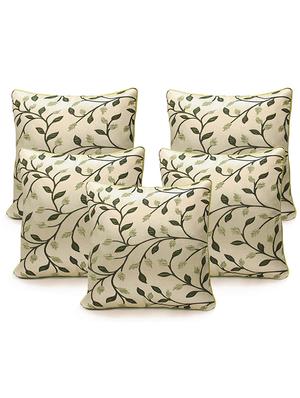 beige printed dupion cushion cover (set of 5) - 11447670 - Standard Image - 2