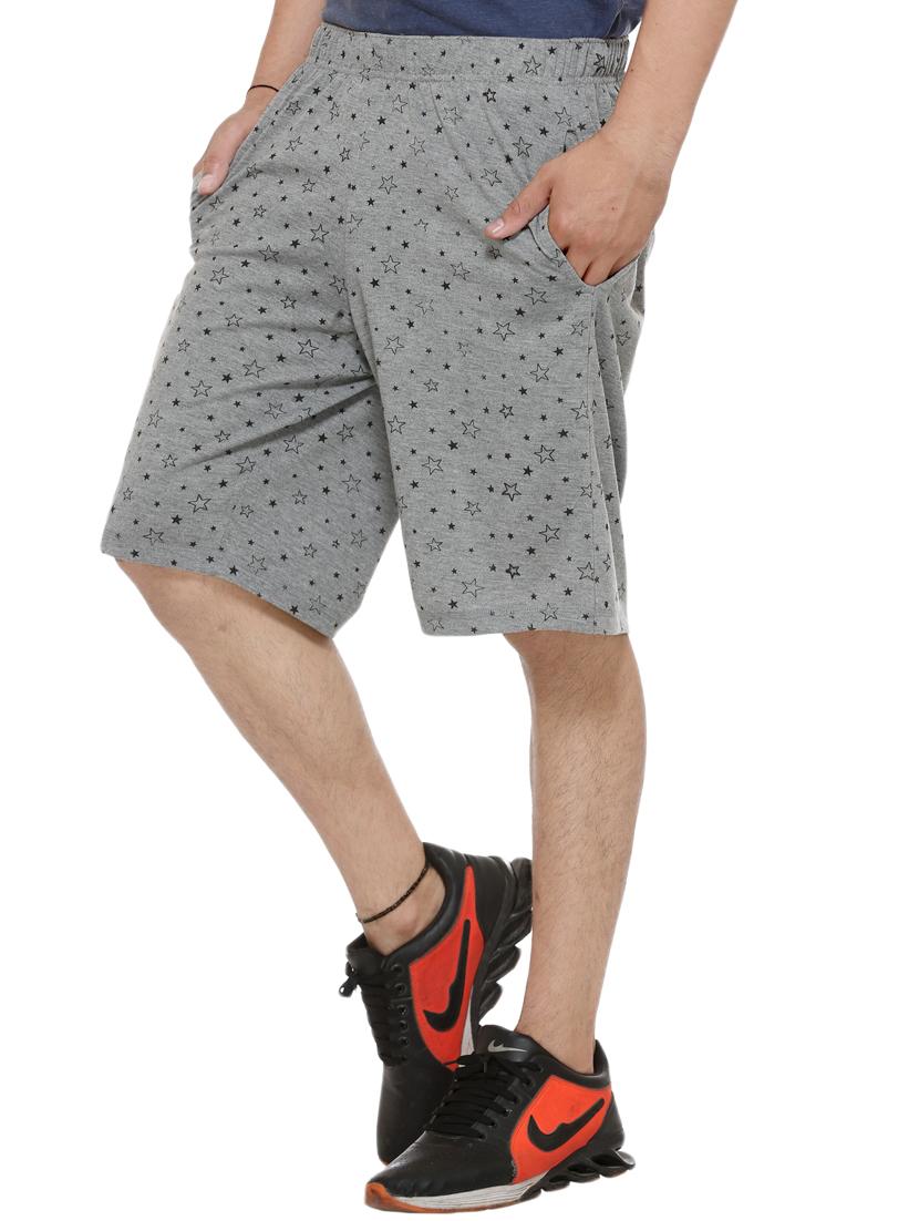 grey printed cotton shorts - 11449982 - Zoom Image - 2
