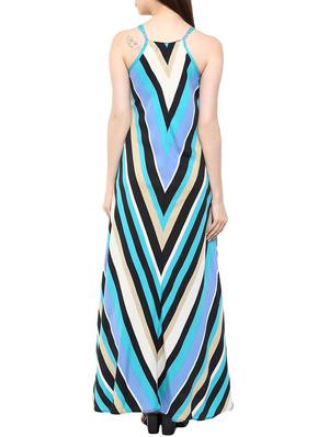 blue crepe maxi dress - 11455531 - Standard Image - 2