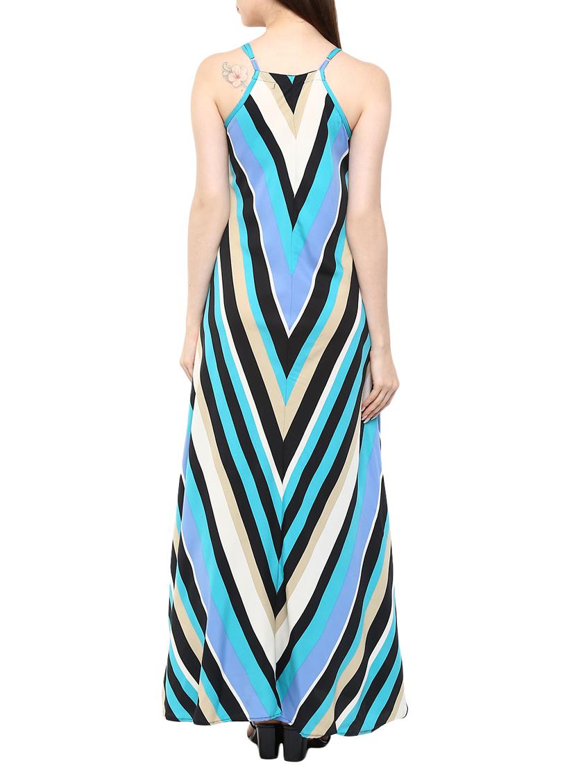 blue crepe maxi dress - 11455531 - Zoom Image - 2