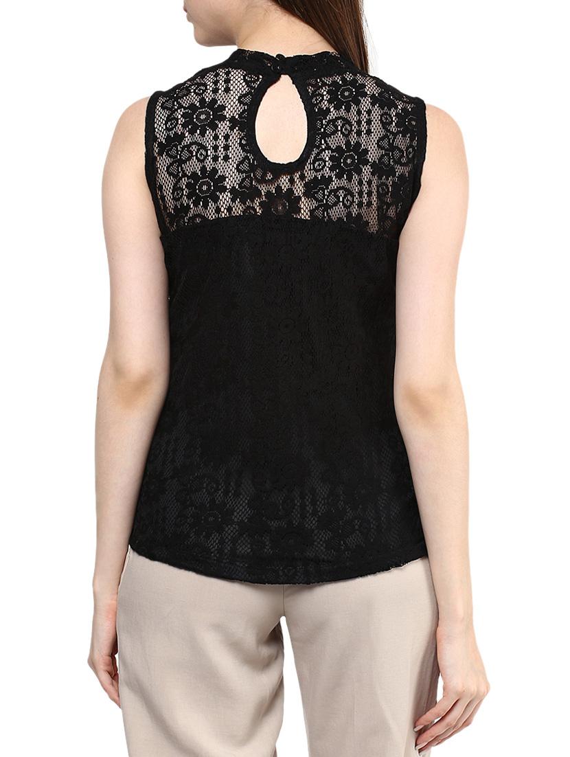 solid black net top - 11455566 - Zoom Image - 2